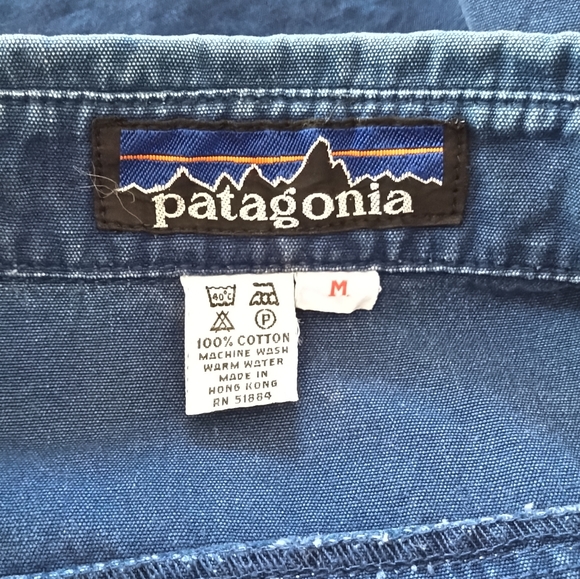 Patagonia Vintage 80s Canvas Work Shirt Cotton Blue Medium - Picture 6 of 6